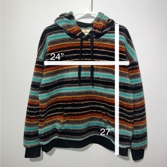 NWoT Shyanne Limited Edition Multicolored Shy Life Serape Fleece Hooded Pullover - Picture 15 of 15